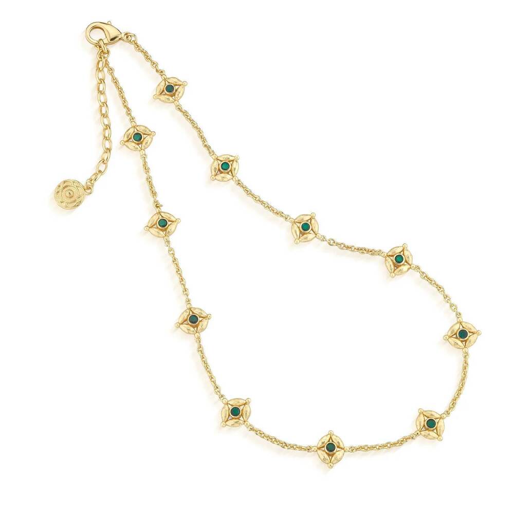 NEW CAPUCINE DE WULF women's mystic eye double sided necklace in blue labradorit